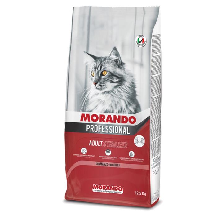 Сухой корм Morando Professional Gatto для стерилизованных кошек, говядина, 12,5 кг