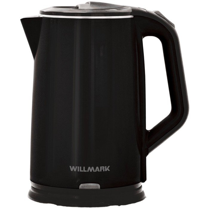 Чайник электрический WILLMARK WEK-2012PS, пластик, колба металл, 2 л, 2000 Вт, черный