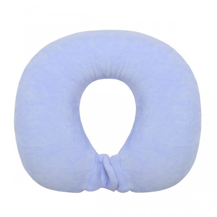 Подушка дорожная, размер 23х21х6 см, цвет голубой