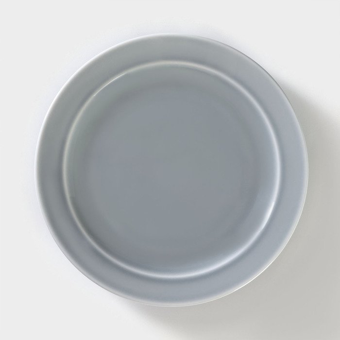 Тарелка фарфоровая «Акварель», d=20 см, цвет светло-серый