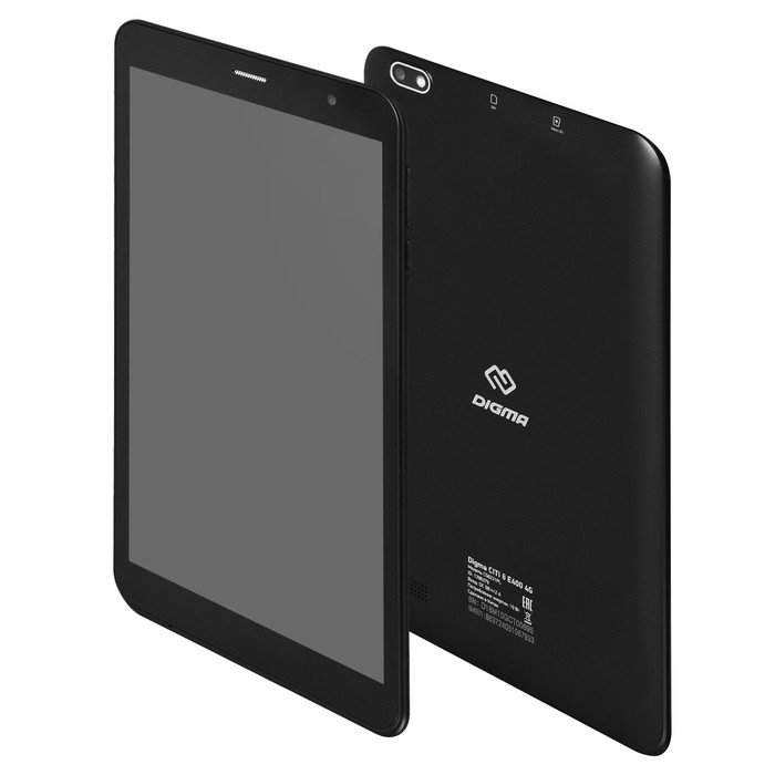 Планшет Digma CITI 8 E400, 8", IPS 1280x800, 1.6 ГГц, 2+32 Гб, 2 Мп, Android 10, чёрный